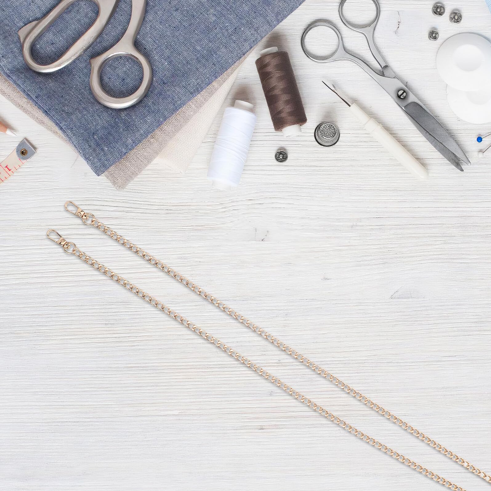 Cadena de Metal Dorado para Bolso de Hombro 120 Cm 8 Piezas Cadena de Repuesto para Correas de Bolso Accesorio Resistente Uso Multifuncional Artesanal