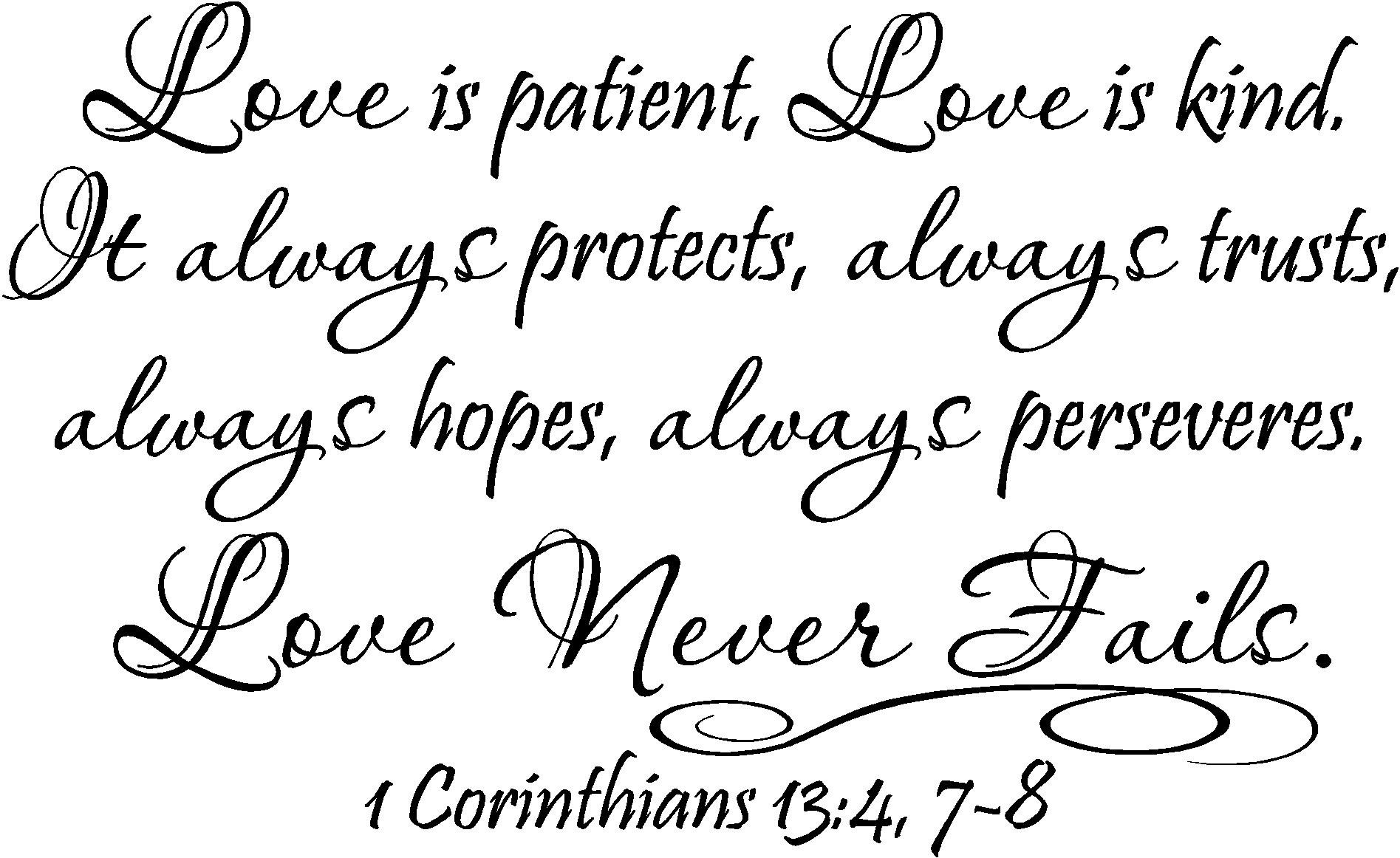 Ramirar Love is Patient Kind It Always Protect Trusts Hopes Perseveres