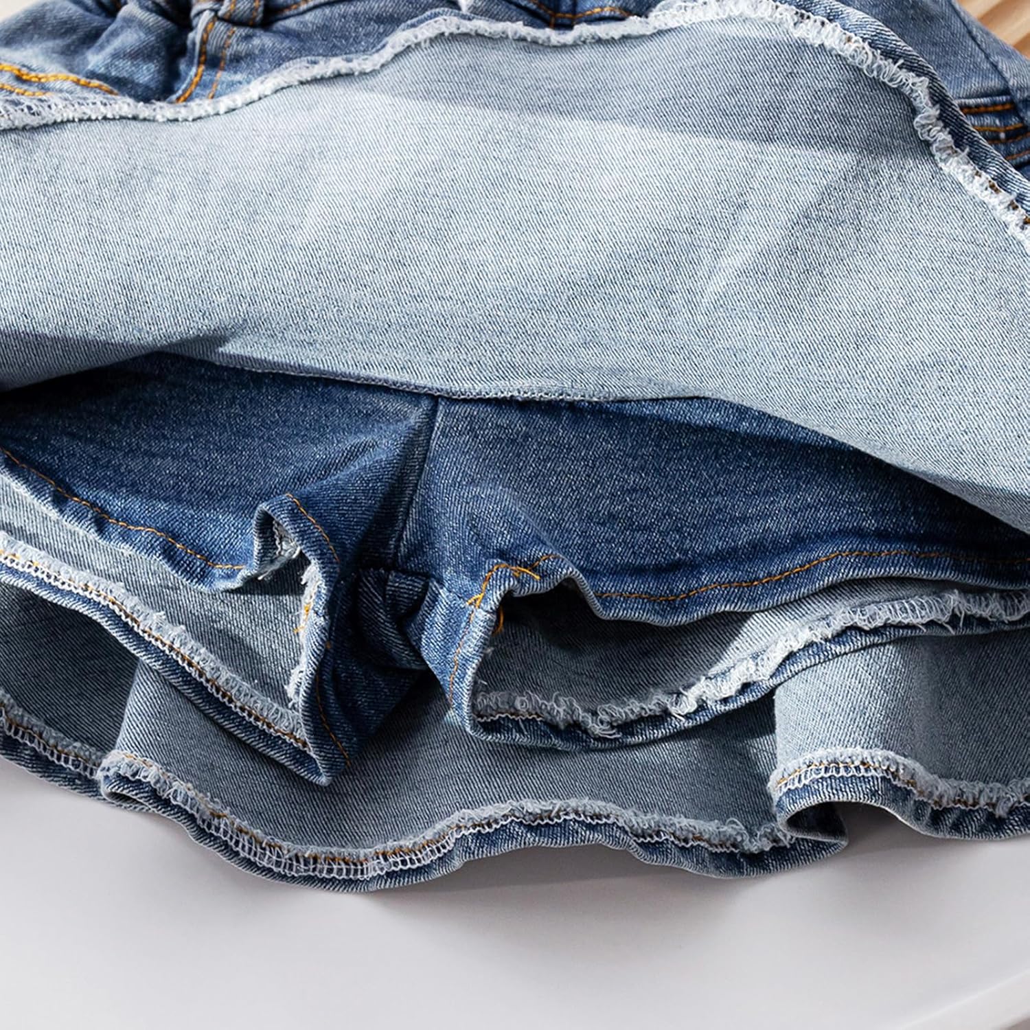 Girls Denim Skirt Summer Vintage Pleated Kids Skirt Shorts Children Uniform Skirt Jeans Skorts - Image 6