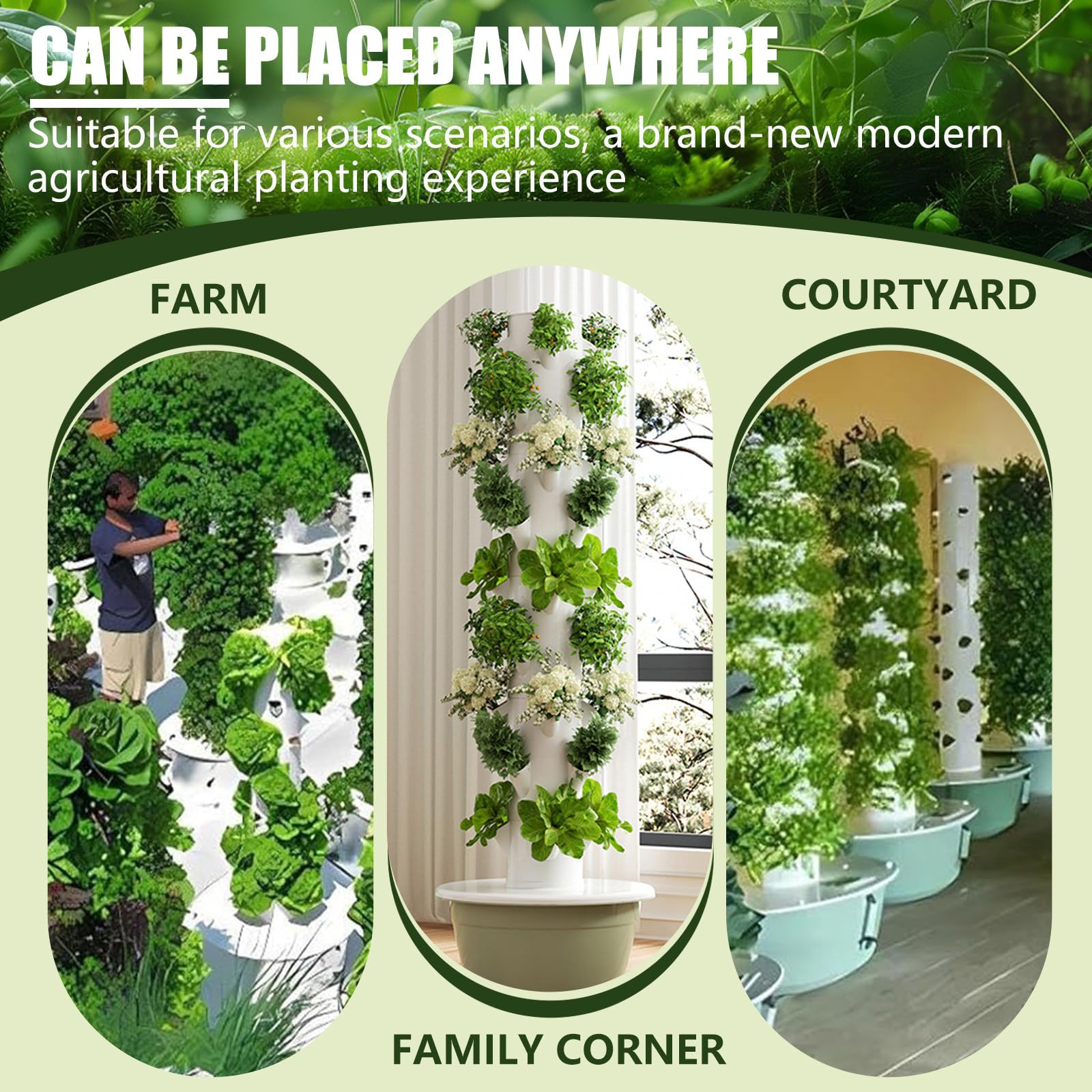 Silencioso Kit hidroponia Completo, Tanque 30L, Cambio de Agua Cada Mes, circulación automática, cultiva Lechuga, albahaca, Menta, Hiedra, para balcón, terraza, Restaurante, Granja 5Layers