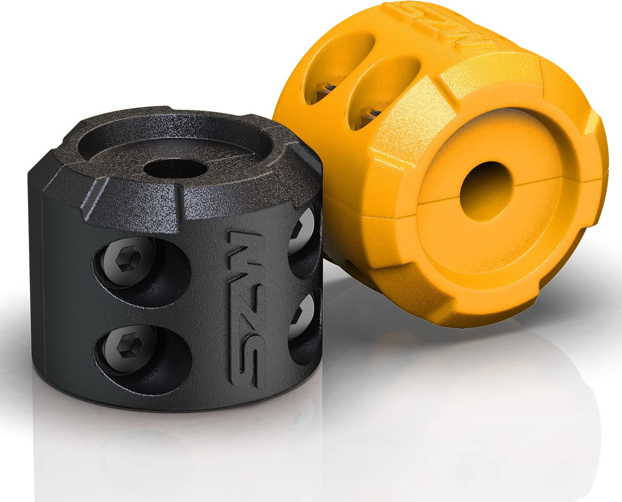 MZS Winch Stopper Cable Hook Rubber Stop with Allen Wrench Accessories for Steel Wire & Synthetic Rope ATV UTV Truck Off-Road Vehicle Prevent Pulling Eliminate Abrasion Black & Yellow (Pack of 2)