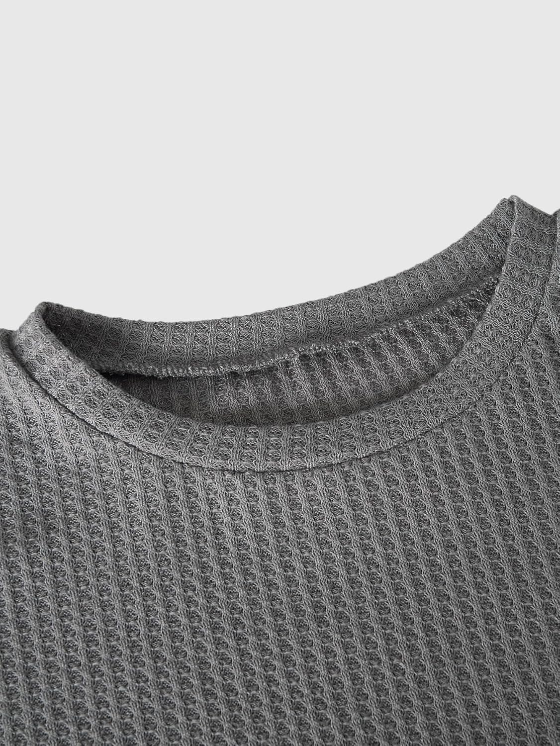 Women's Crew Neck Waffle Knit Sweater Dressy Casual Long Sleeve Loose Work Pullover Tops - Image 3