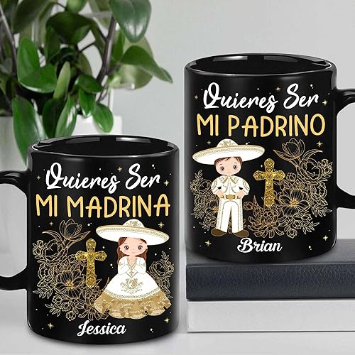 Miniatura 9 de WHIDOBE Juego de tazas de propuesta de padrinos personalizados, Juego de tazas personalizadas Padrino De Bautizo, Bautizo Recuerdos Juego De 2