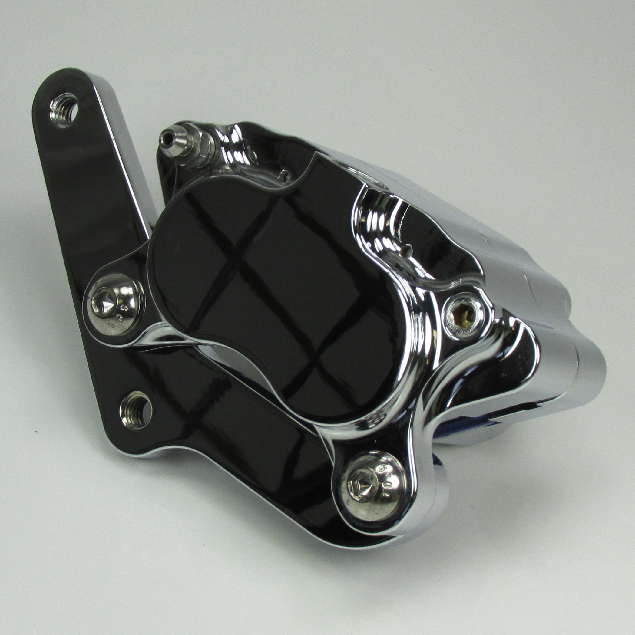 Black Ultima Front Brake Caliper Mount & 4-Piston Caliper For 1984-1999 Harley Models (Except FXSTS)