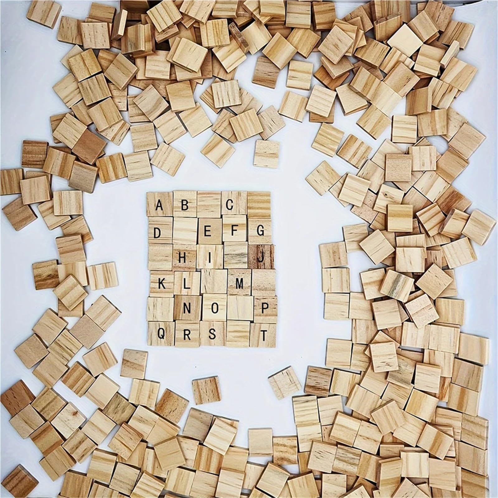200 bloques de madera pino sin palabras for armar, con 26 letras y números, ideales for la educación infantil