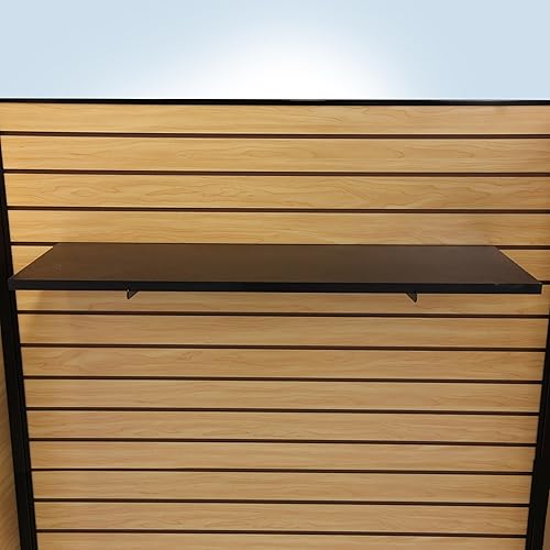 Miniatura 4 de SSWBasics Tablero de estante de melamina negra laminada, 48 pulgadas de largo x 12 pulgadas de ancho, estantes de repuesto duraderos y elegantes,