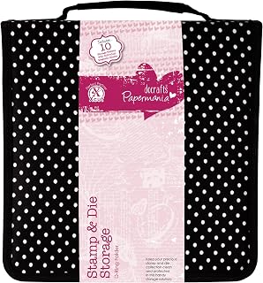 Papermania PMA 105902 - Estuche de tejido para sellos, color rosa y negro