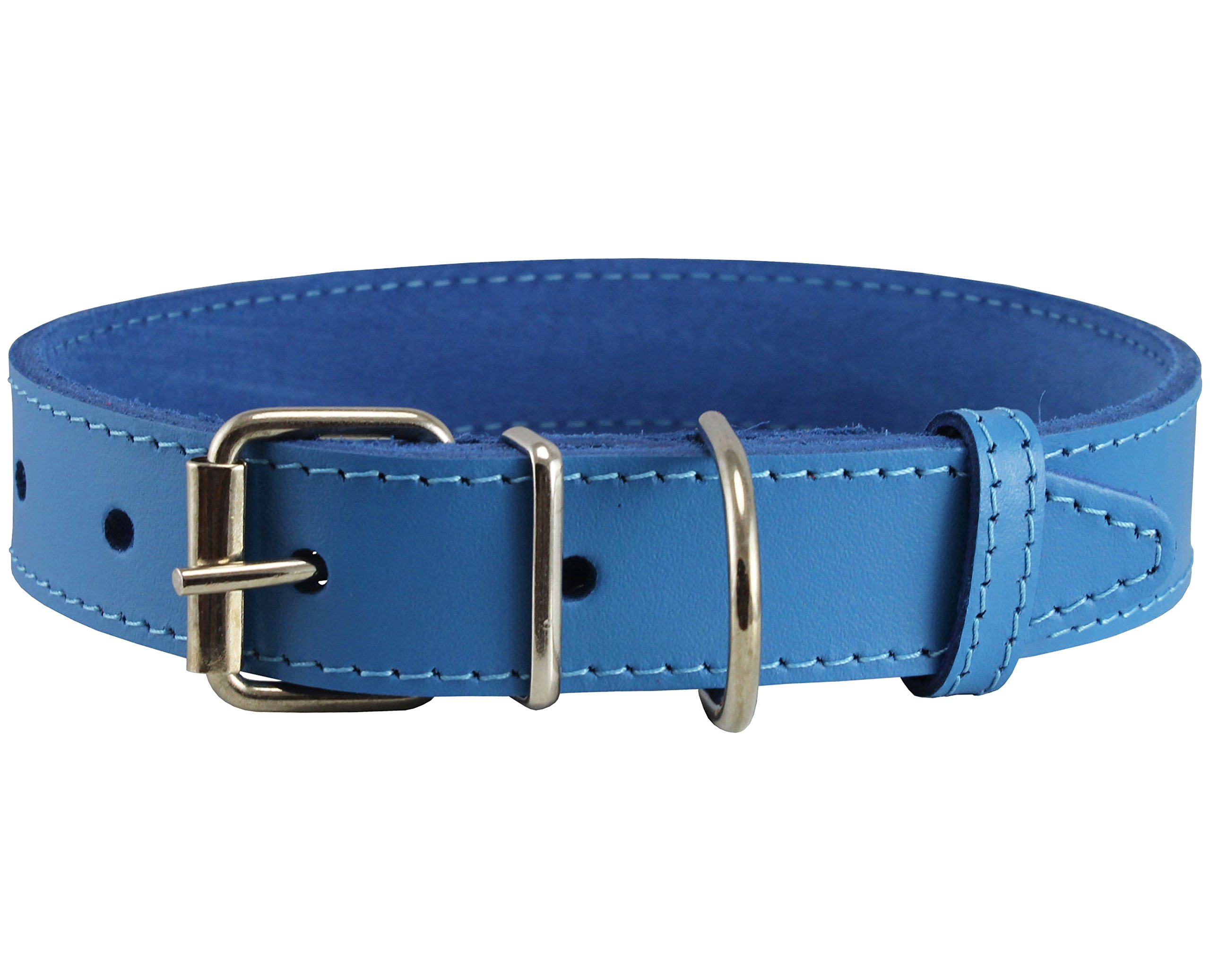 【 Genuine Leather Collar 】 Amazon.com : Genuine Leather Dog Collar Blue 7 Sizes (16