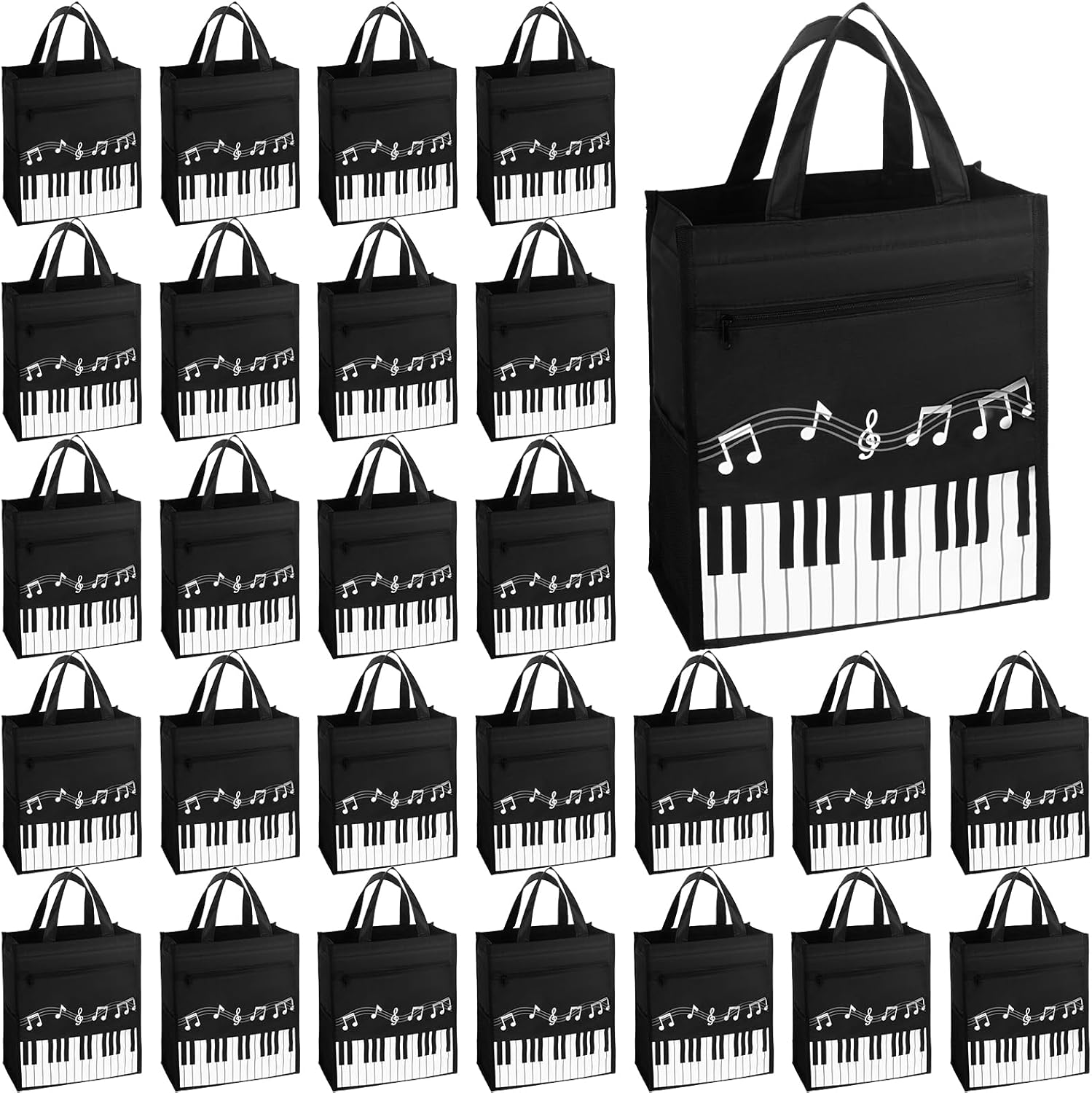 Paterr 24 Pcs Piano Music Bag Recital Piano Keys Handbag