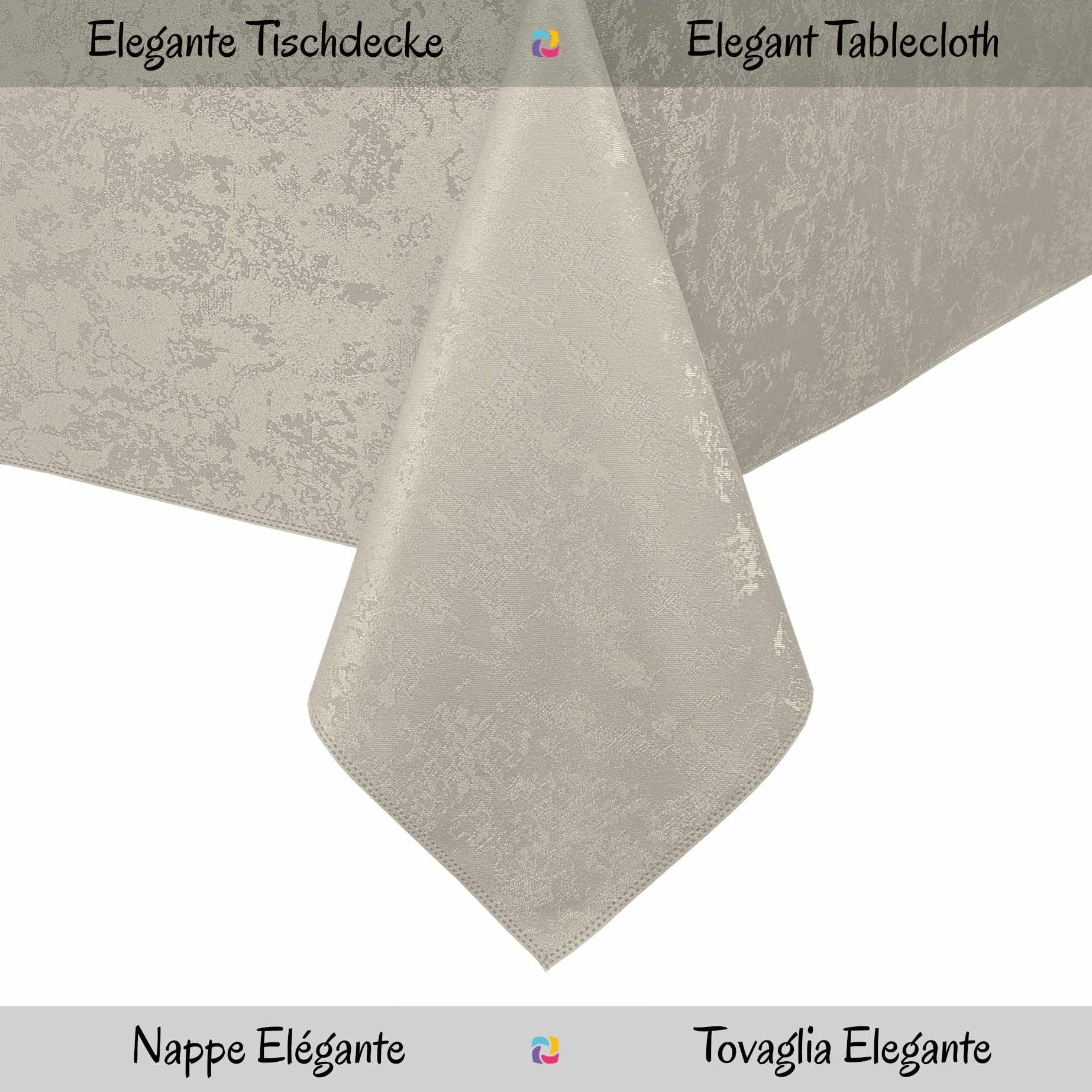 Tischdecke Grau 140x340 cm, Fleckabweisend mit Lotuseffekt Modern Doppelseitig Eleganter Marmor 100% Polyester, U4 Marmor 5297