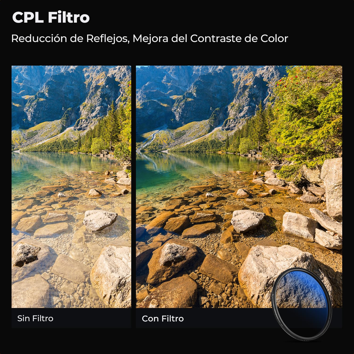 K&F Concept Nano-Klear 67mm Filtros Kit，Filtro UV+CPL+ND2-400,Filtro de Protección MCUV + Polarizador CPL + Densidad Neutral ND2-400 con Estuche de Filtro