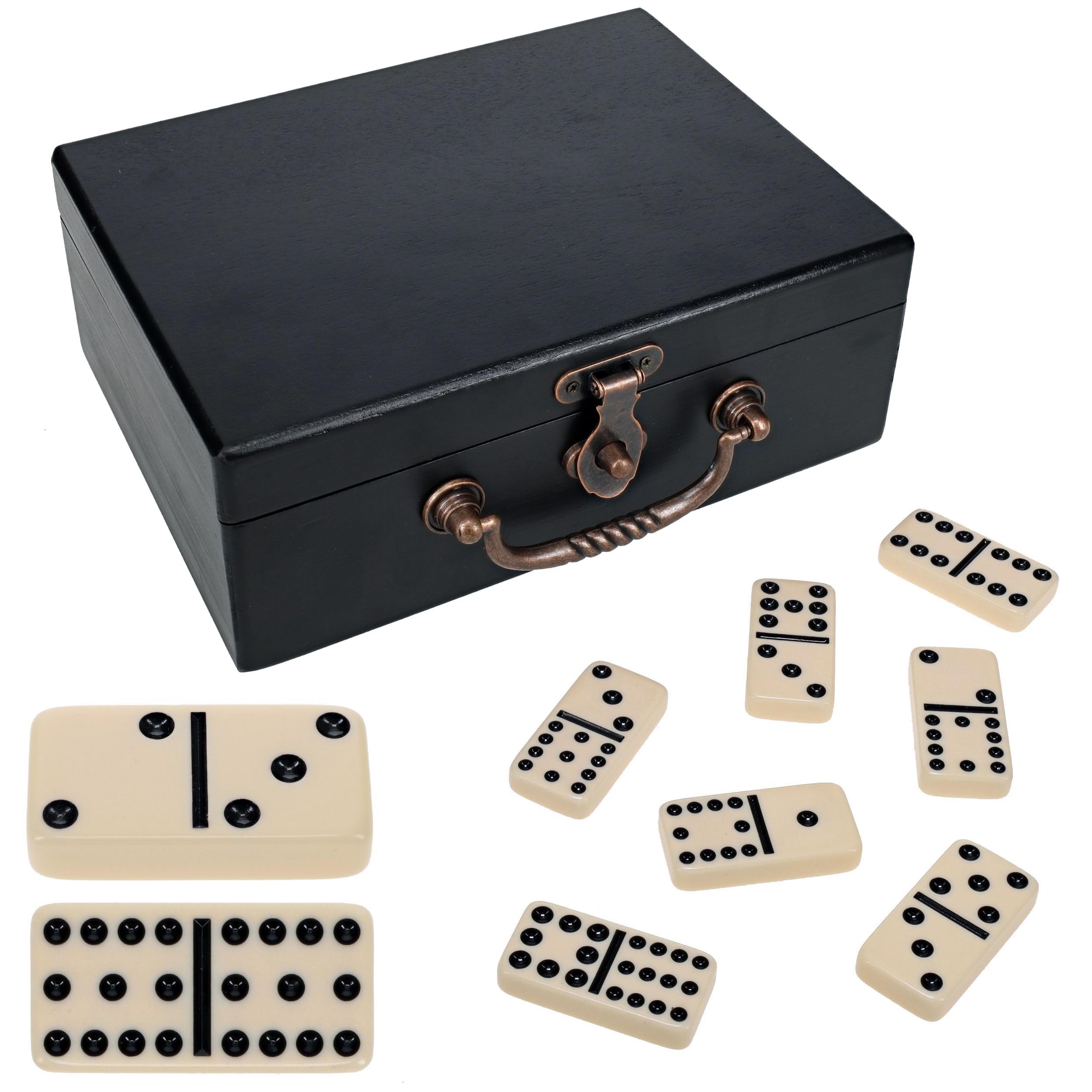 Amazon.com: WE Games Double 12 Dominoes in Black Stained Wooden