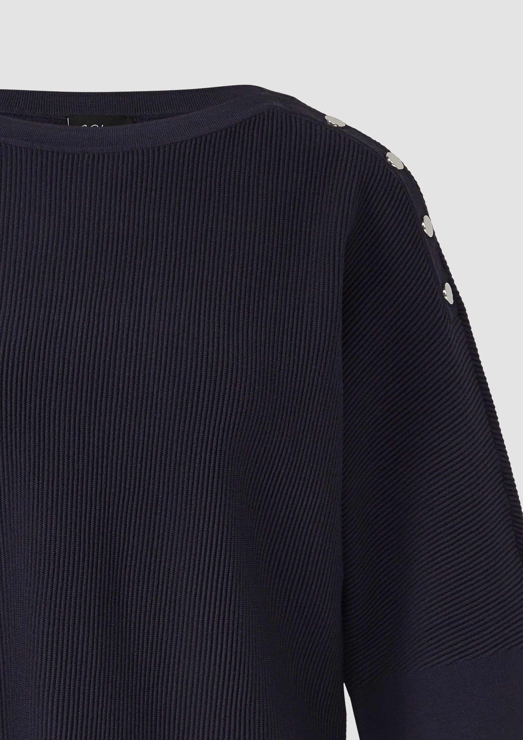 s.Oliver Strukturierter Pullover Relaxed Fit Zierknopfleiste