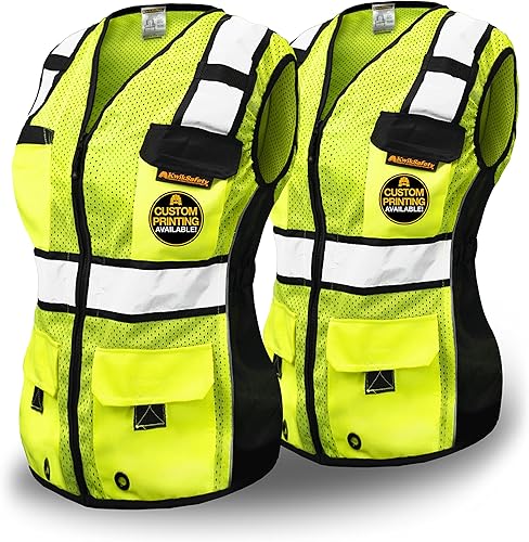 KwikSafety - Charlotte, NC - Chaleco de seguridad RoadBOSS Economy & Premium para Mujer Ajustado Clase 2 ANSI probado OSHA