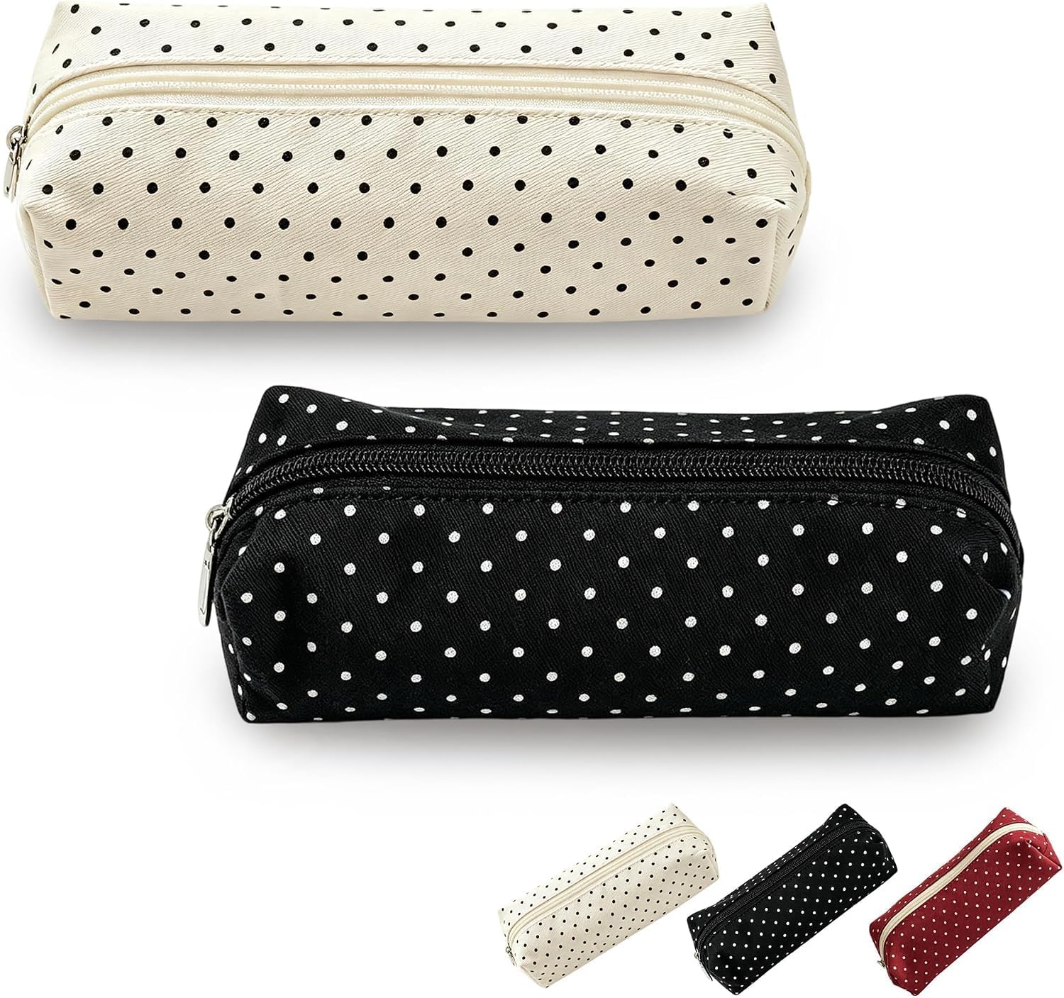 Polka Dot Pencil Case Cute Large Capacity Storage Bag for School Office