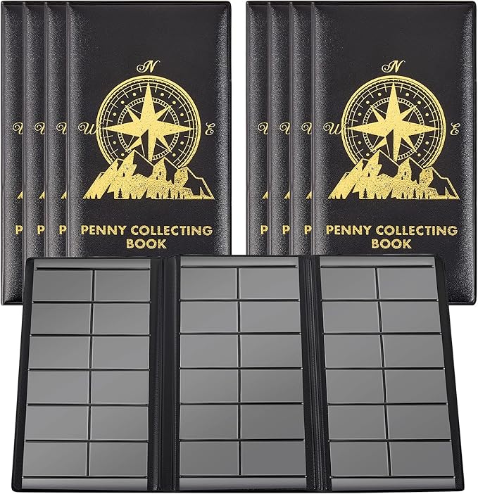 8 Pieces Pressed Penny Collecting Book Souvenir Penny
