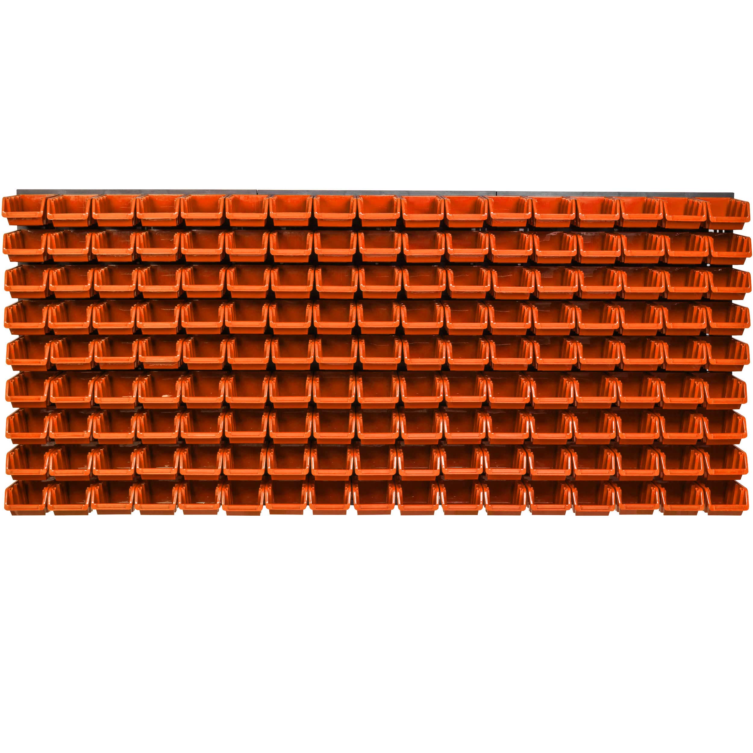 Lot de 153 boîtes - Système de rangement mural - 173 x 78 cm - Boîtes empilables - Boîtes de rangement pour vues - Plaques murales extra solides - Étagère extensible - Étagère d'atelier - Étagère