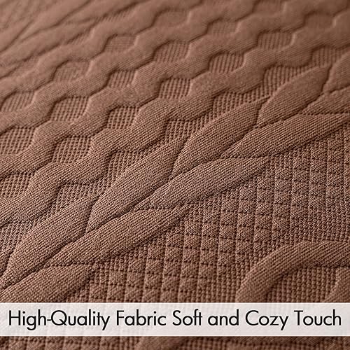 Miniatura 4 de MIULEE Juego de 2 fundas de almohada decorativas de 20 x 20 pulgadas, color marrón, supersuaves, modernas, con estampado en relieve, fundas de cojín