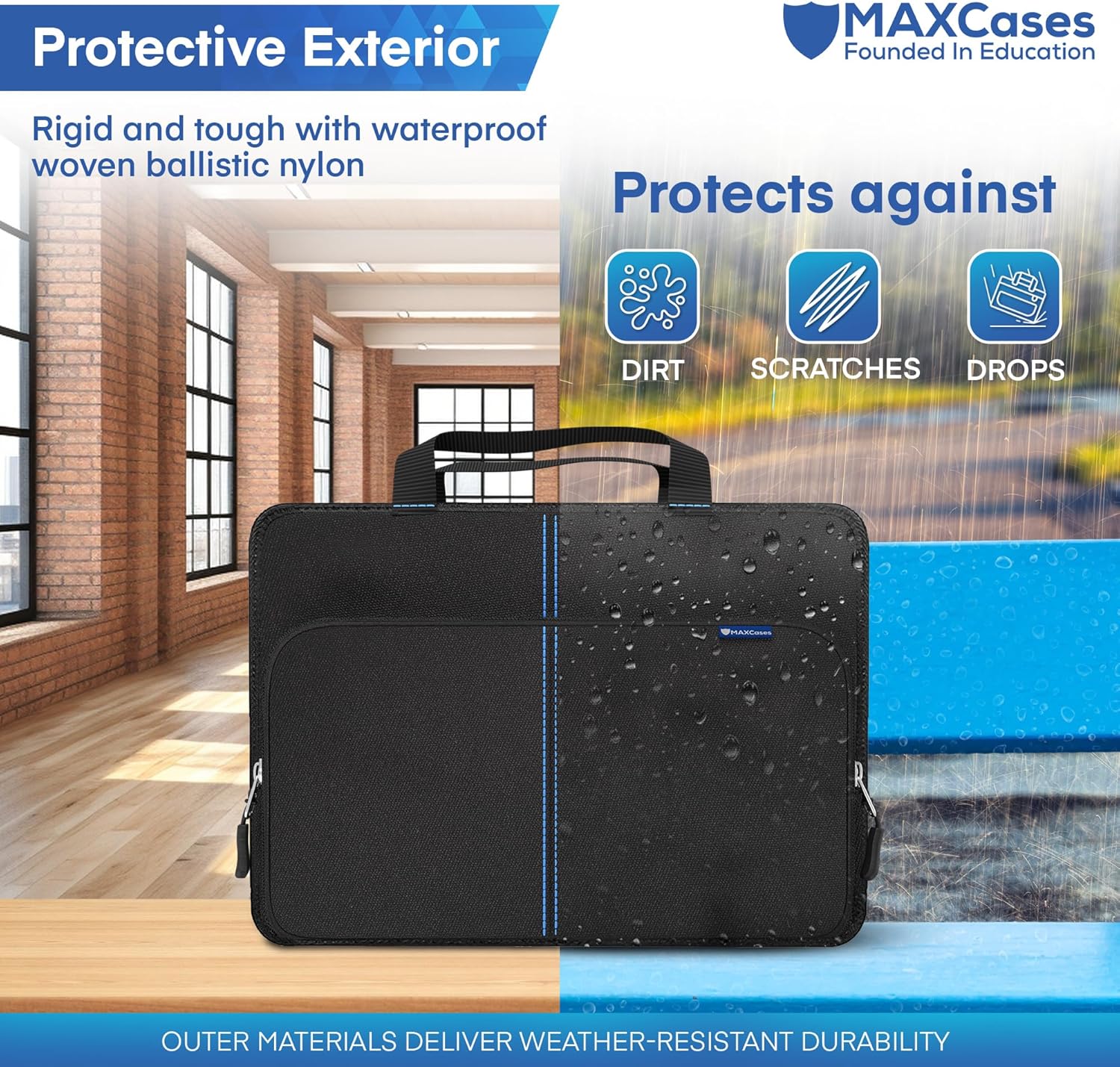 MAXCases Explorer Protective Case for 14 Inch Laptop & Chromebook with Pocket, Molded Interior - Rugged, Custom-Fit Cases for 14 Inch Laptop & Chromebook - Shockproof & Durable Cover, Bag