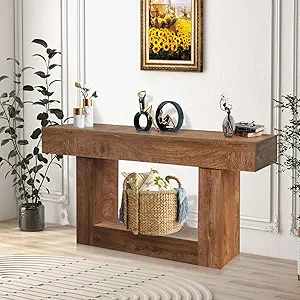 Garvee 63" Long Console Table for Entryway, Wood Rectangular Sofa Table Behind The Couch, Farmhouse Entryway Tables for Entrance, Hallway, Living Room, Foyer