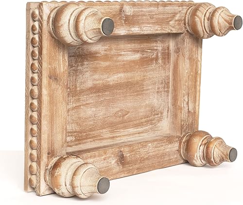 Vista 8 de Felt Creative Home Goods Elevadores decorativos de madera para decoración Soporte de bandeja escalonada Soporte elevador de cuentas de granja