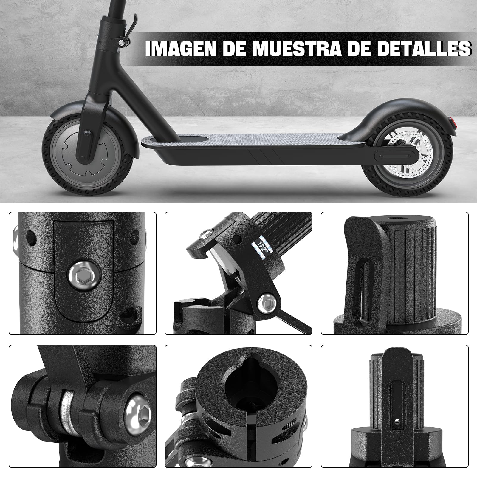 1PZ MLE-9GY Base de Poste Plegable de Scooter Compatible con Xiaomi 1S M365/pro Pro2 Universal Support de Scooter Base Plegable