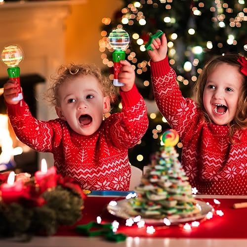 Miniatura 6 de Poen Christmas Light up Magic Ball Toy Spinner Wand for Kids, Rotating Santa Claus Flashing Led Wand, Rotating Lights and Colors Fun Gift for