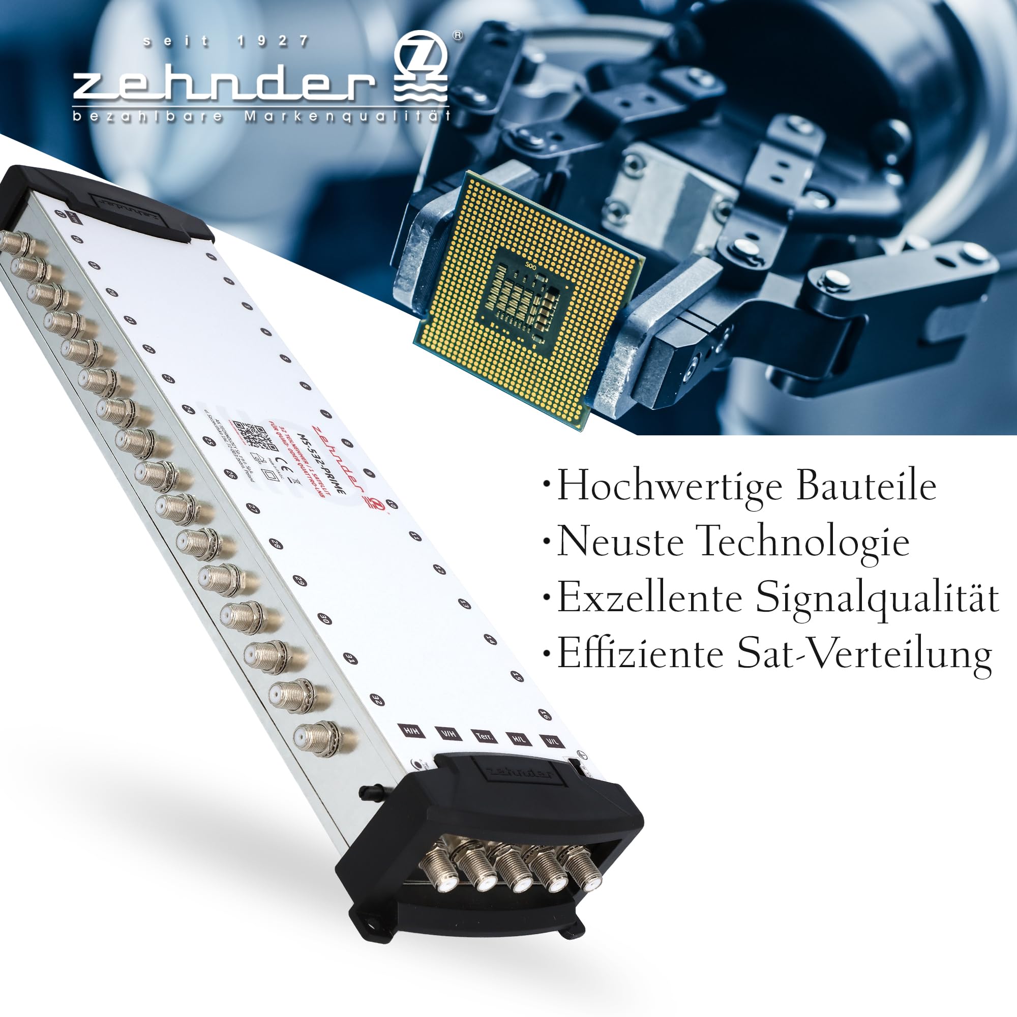 ZEHNDER 5/32 - Multiconmutador ZEHNDER 5/32 para LNB Quattro y Quad LNB, multiswitch para 1 satélite y 32 participantes (TV, receptor de satélite), 4K Digital Matrix Sat Distribuidor de antena de