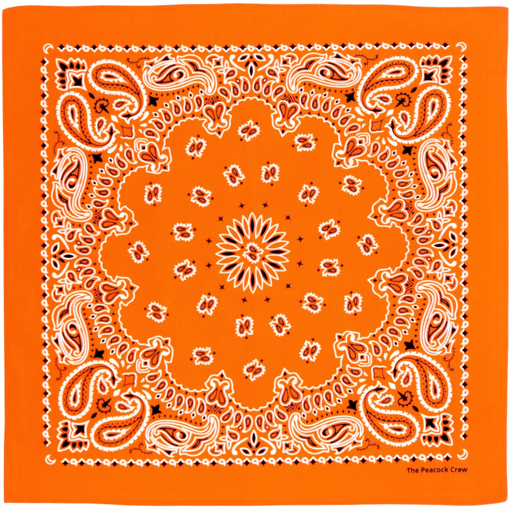 The Peacock Crew Premium Soft Cotton Designer Bandana for Men and Women 22x22 in