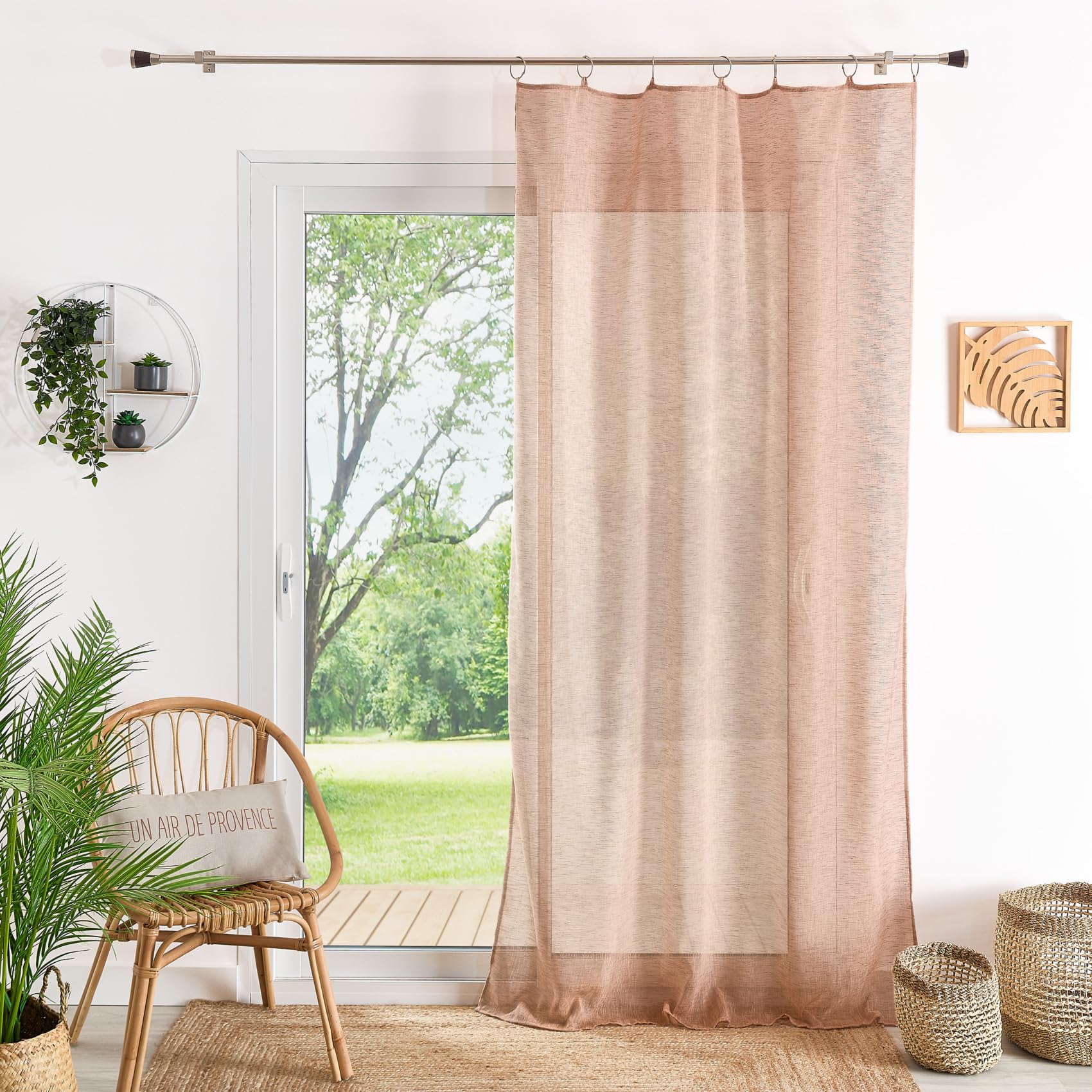 HomeMaison.com Muslin Net Curtain – Plain – Blackout Net Curtain – Yellow Ochre – Net Curtain 140 x 240 cm