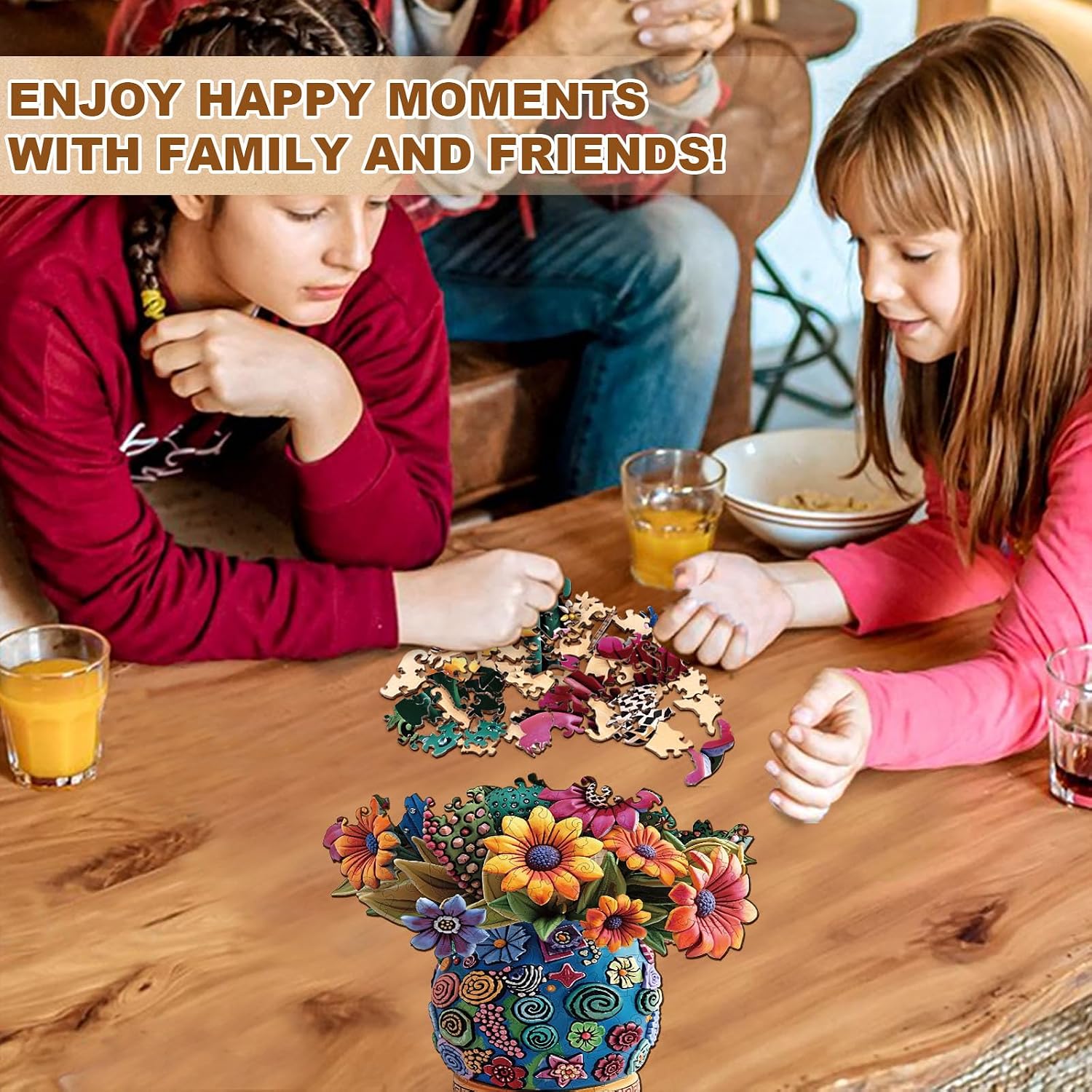 WOODBESTS Wooden Puzzles for Adults, Blooming Cactus Wooden Jigsaw Puzzle for Adults, Unique Animal Shape Wood Puzzles Adult, Xmas & Birthday Gifts for Puzzles Lovers (180 pcs, L, 13.4 * 10.6in)