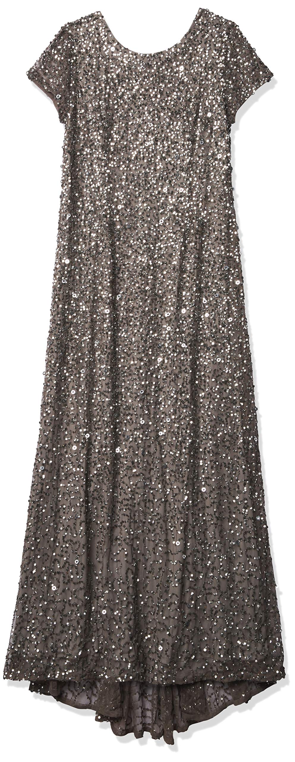 Adrianna PapellWomen's Short-Sleeve All Over Sequin Gown