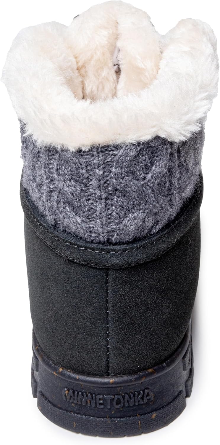 Minnetonka Women's Norean – Indoor/Outdoor Slipper Booties with Hard Sole Design and Soft Pile Lining