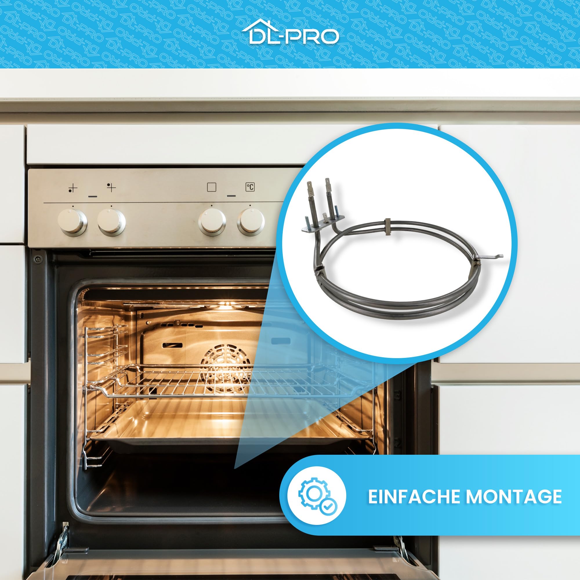 DL-pro Heizung Heizelement 2100W 230V für Gorenje 229250 Heißluftheizung für Backofen Ofen Herd
