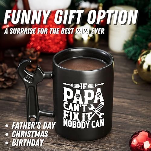 Miniatura 3 de Onebttl Regalos para papá para el día del padre, Navidad, taza de café con mango de llave de nieta y nieto, taza de cerámica divertida de 13.5 onzas