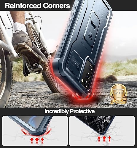 Vista 15 de Dexnor Funda para Samsung Galaxy S20 FE, [protector de pantalla y soporte integrados] Protección de grado militar resistente a prueba de golpes
