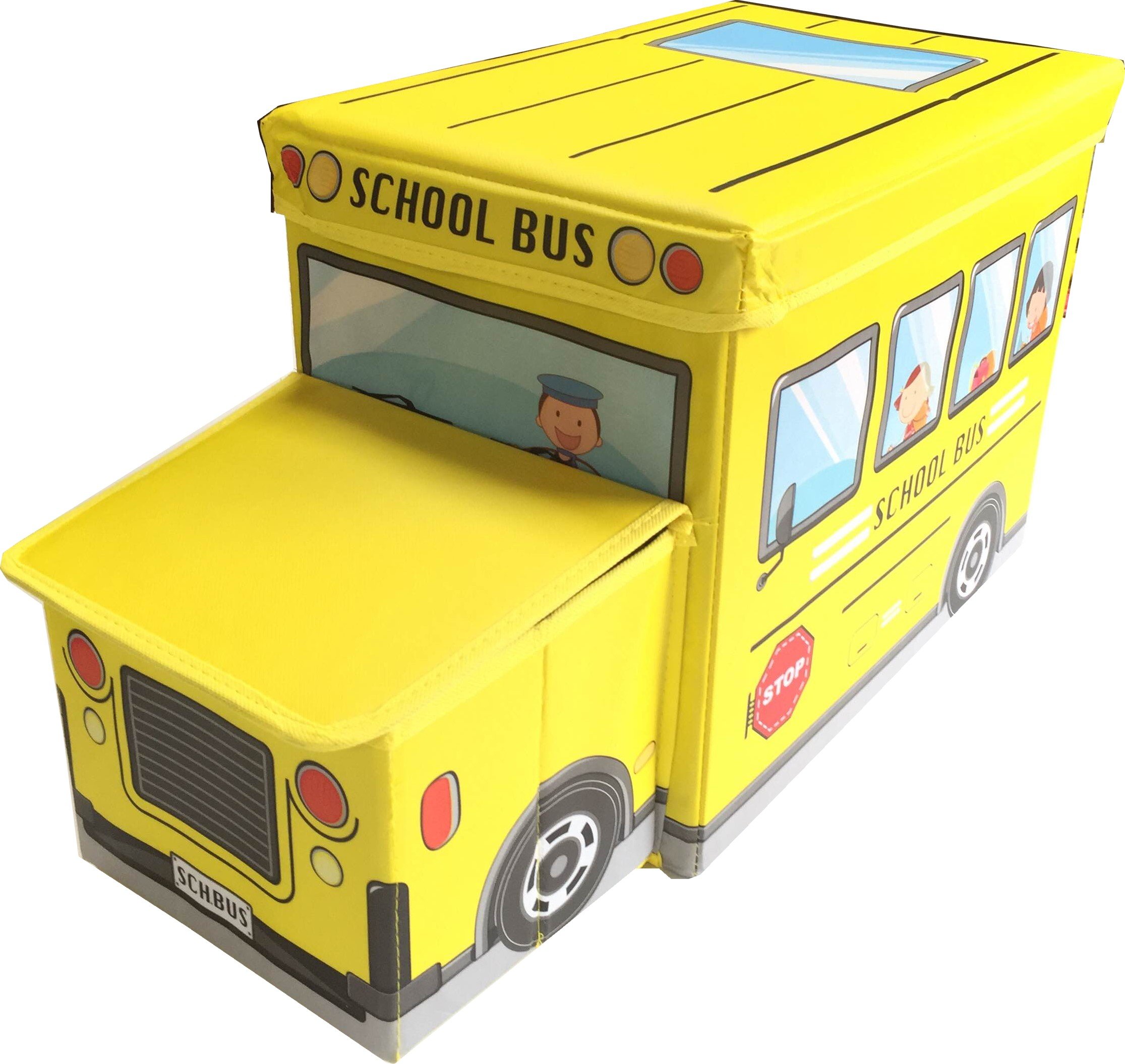 Amazon.co.jp: スクールバス型おもちゃ収納BOX【イエロー】/トイ