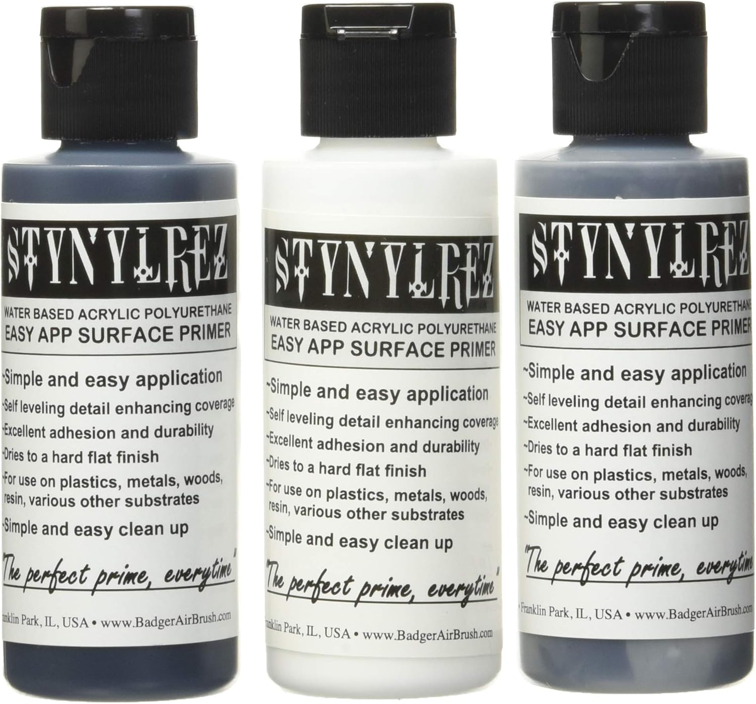 Badger Air-Brush Co. SNR-210 Stynylrez, 2 Fl Oz (Pack of 1), White, Gray, Black