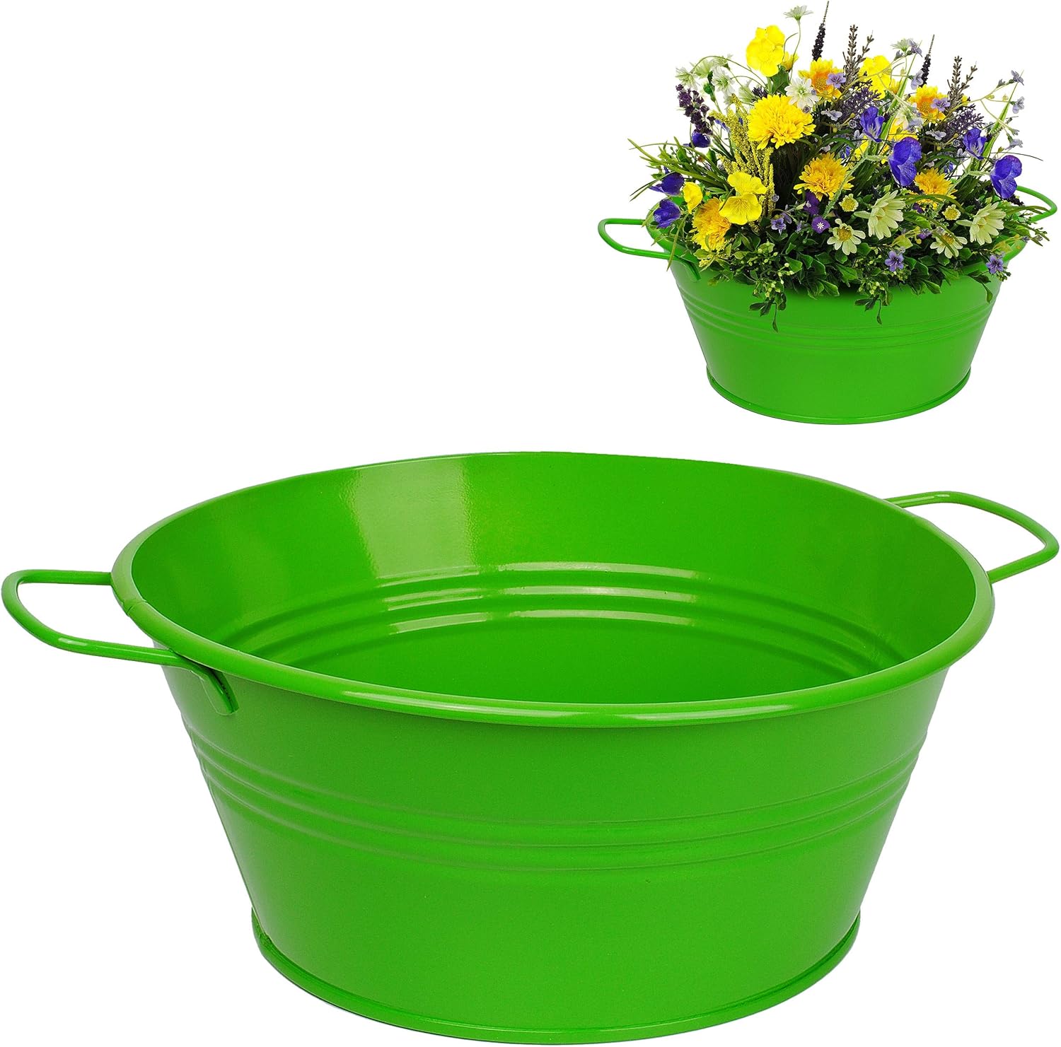 allesmeine.de GmbH Metall Blumentopf/Pflanzkübel/Pflanzschale grün