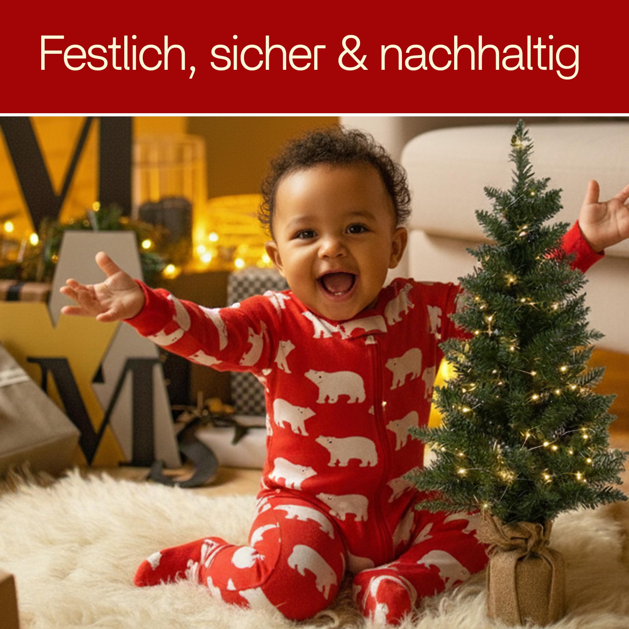 Meisterhome® 3-teiliges Set Künstlicher Weihnachtsbäume mit LED-Lichtern – Realistische Tannennadeln & Jutefuß – Höhen 75/90 / 120 cm – Langlebige & stilvolle Weihnachtsdeko