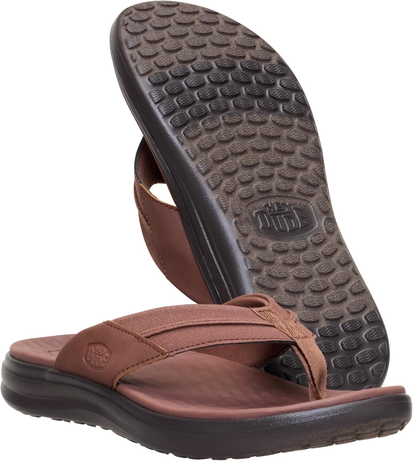 HEYDUDE Men's Finn Flip Sandal | Lightweight Easy On Style | Travel Ready Casual Flip Flops for Men