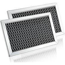 JX81J WB02X11124 Microwave Charcoal Filter Replacement for GE WB02X11536, WB06X10823, Samsung Carbon Filter 3-7/8" x 6-1/8" x 3/8"", 2 Pack