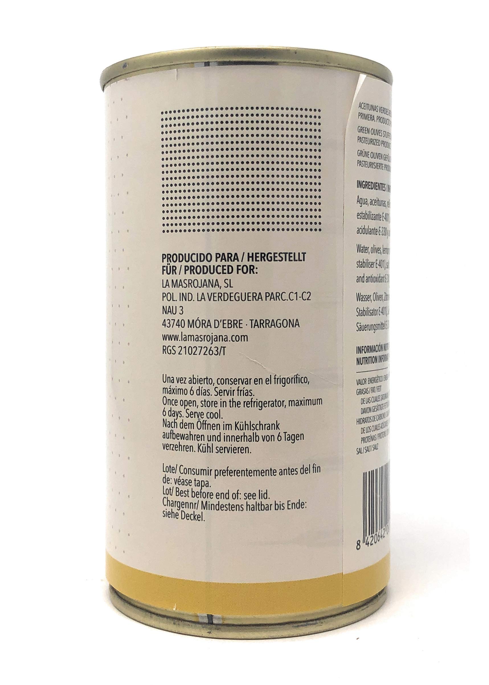 La Masrojana Aceitunas Manzanilla rellenas de limon 150g