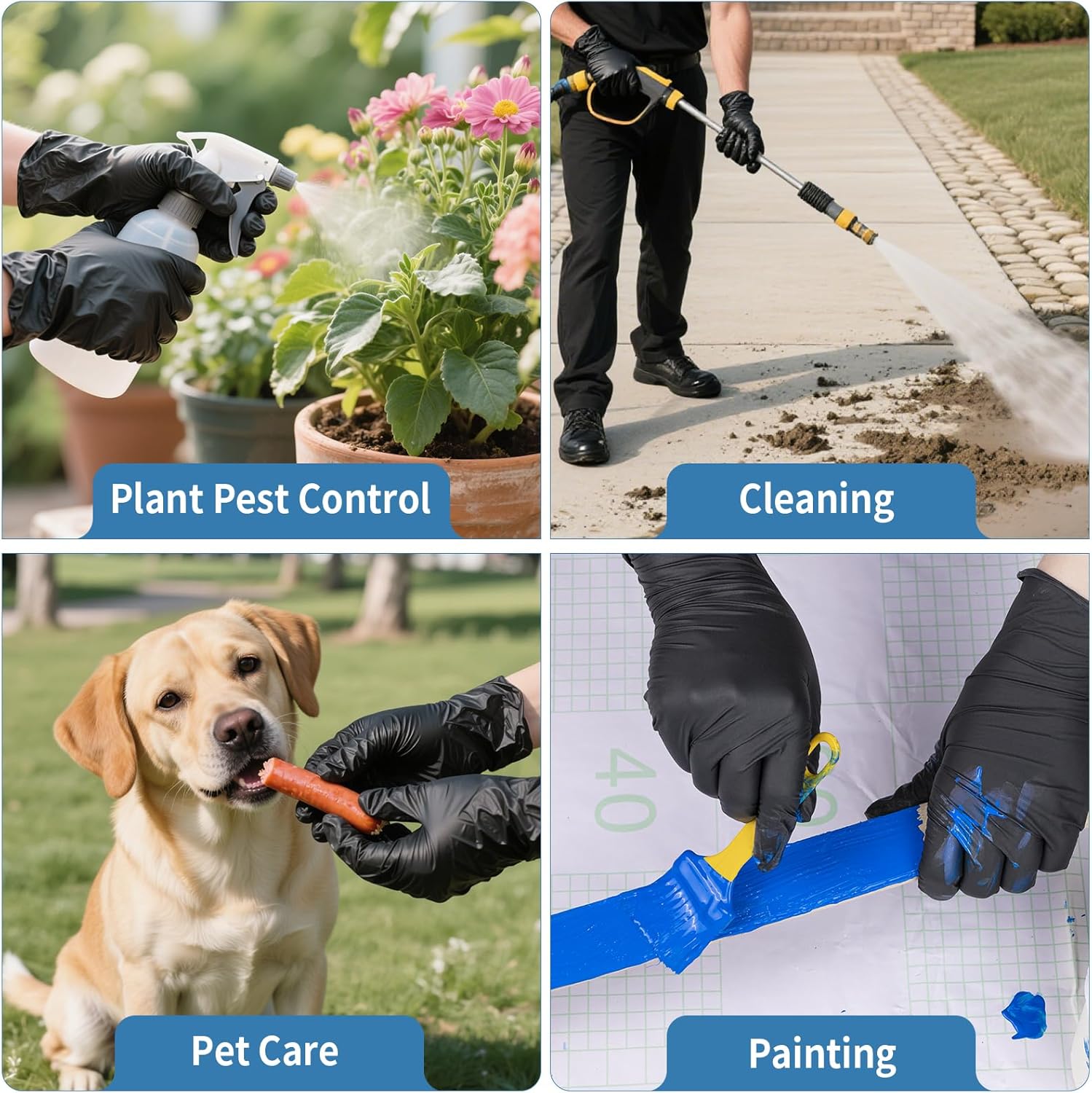 FINITEX Black Nitrile Disposable Medical Exam Gloves - 100/1000 PCS 6.3mil Powder-Free Latex-Free Food Gloves - Image 6