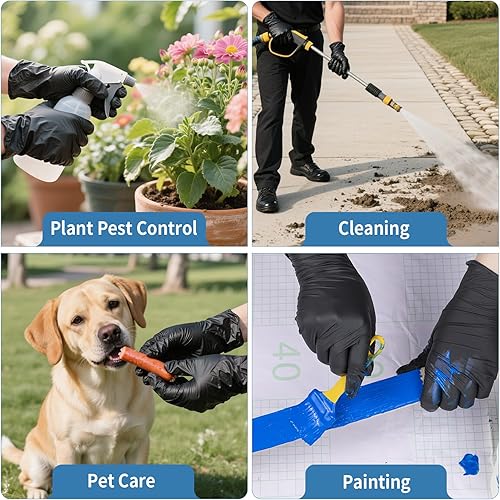 Miniatura 7 de FINITEX Guantes desechables de nitrilo negro para examen médico, 1001000 unidades, 6.3 mil sin polvo, sin látex, guantes para alimentos