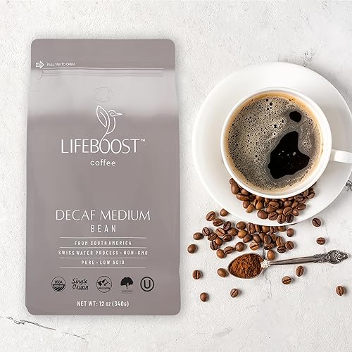 Miniatura 6 de Lifeboost Café descafeinado – Café orgánico descafeinado de origen único USDA – Granos de café de comercio justo probados por terceros para