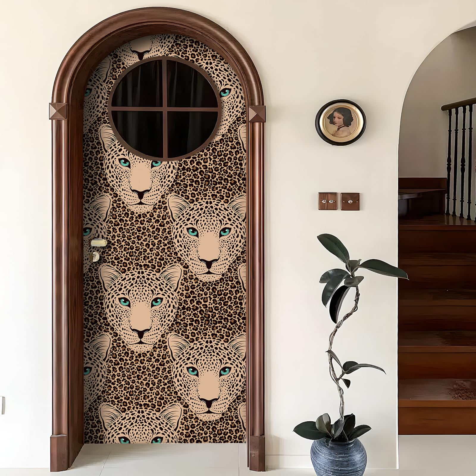 ReWallpaper Brown Leopard Print Wallpaper Peel and Stick Animal Print Vinyl Wrap for Kitchen Cupboards Doors Kids Wallpaper for Bedroom 44.5CMx3M Decorative Cheetah Wall Paper Roll Furniture Stickers - Image 3