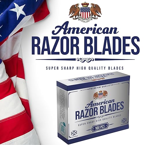 Miniatura 7 de American Razor Blades by the shave factory - Cuchillas de afeitar súper afiladas de doble filo, paquete de valor (100)
