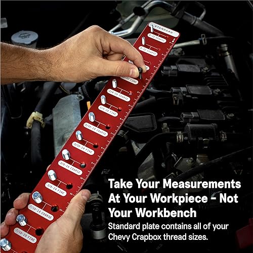 Miniatura 32 de SST - Identibolt original - Comprobador de roscas preciso y montaje en pared - Roscas imperiales SAE y métricas - 28 tuercas y pernos