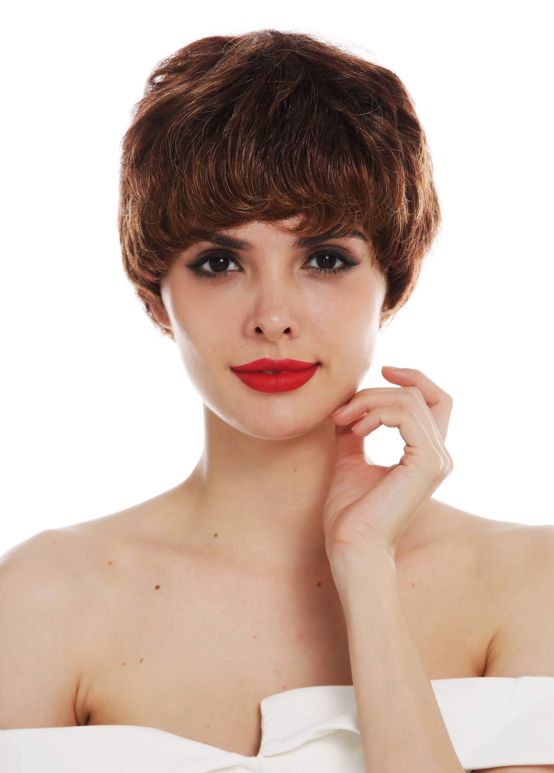 WIG ME UP - PAM-MT-R916H wig women's wig monofilament short androgynous brown highlights light brown, Brown-mix, 23 inch - Image 3